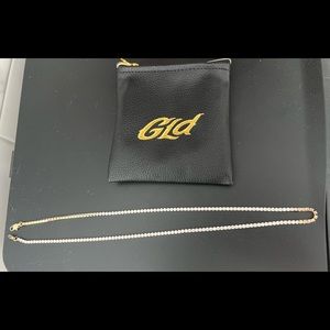 Men’s Round Cut Tennis Necklace in Yellow Gold